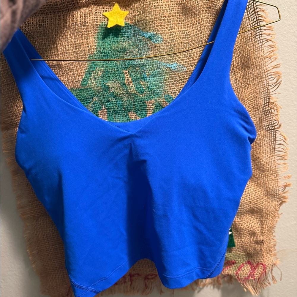Women's Blue Scoop Neck Align Tank